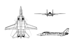 Az F–14 Tomcat háromnézeti rajza