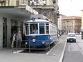 402-es pályaszámú villamos a Piazza Oberdan végállomáson